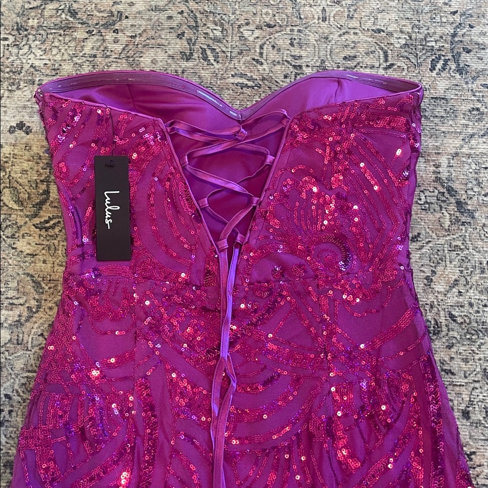 NWT Glamorous Intrigue Sequin Strapless Mini Dress - Picture 5 of 6